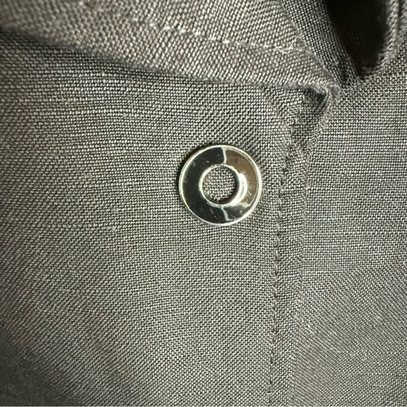 Tahari Arthur S Levine Sz 18 Career Wear Black Belted Short Sleeve Blazer Linen - Picture 4 of 14